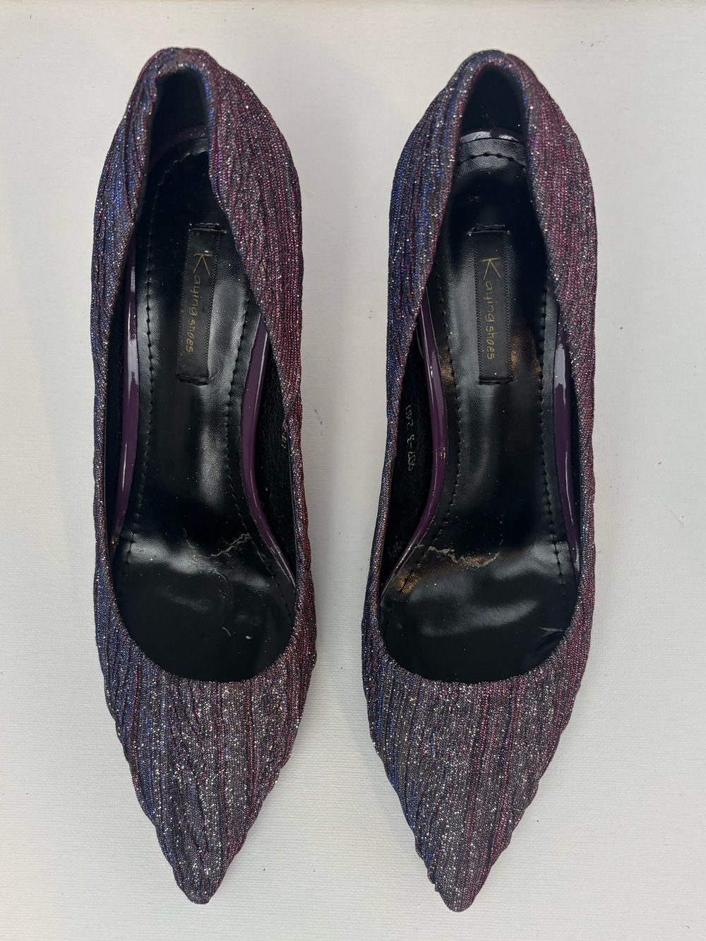Kaijing Pointed Toe Pumps in Shimmery Plum Size 240 US 7